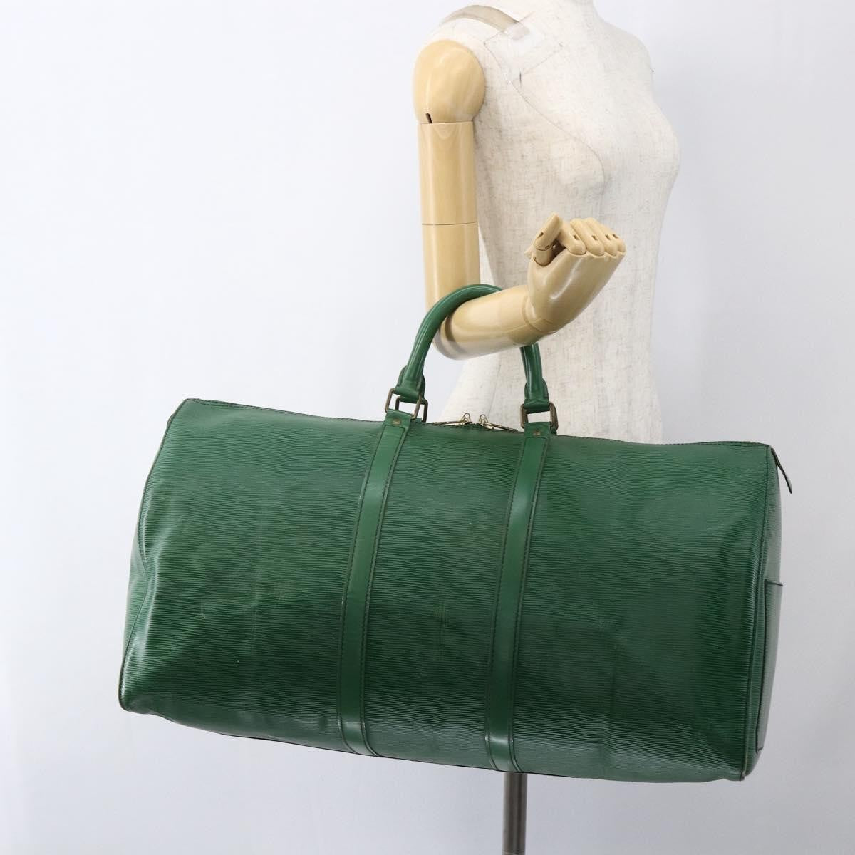 Louis Vuitton Keepall Bag Epi Leather Green Leather Travel Bag Bag (Pre-Owned)