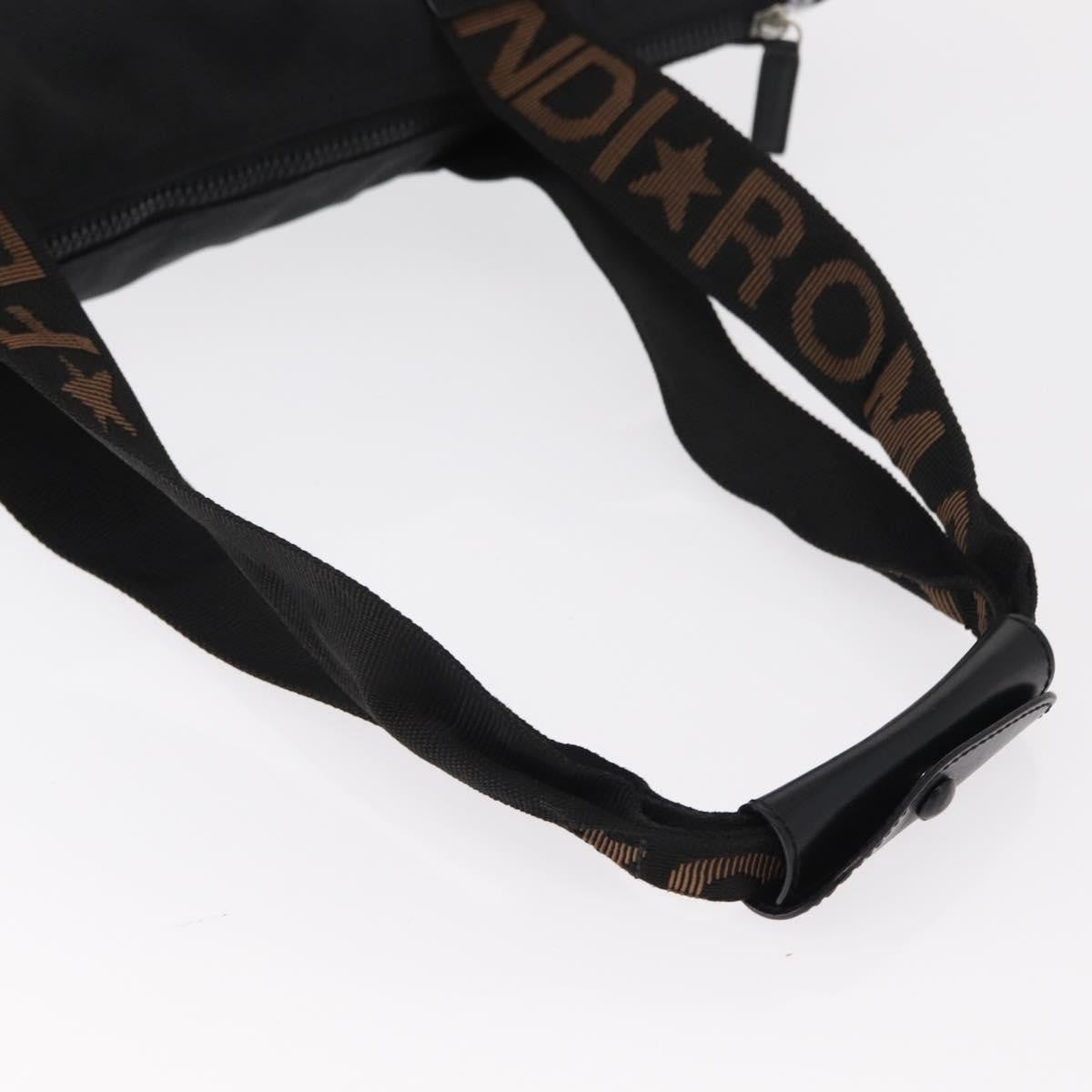 Fendi Vintage Convertible Logo Weekender Nylon Black Nylon Tote Bag Bag (Pre-Owned)
