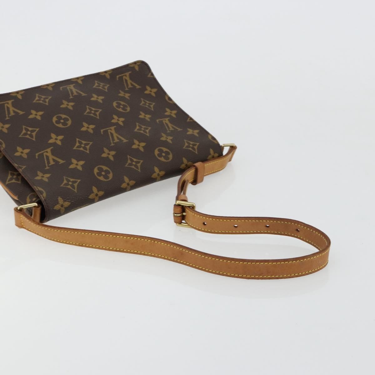Louis Vuitton Musette Tango Handbag Monogram Canvas Brown Canvas Shoulder Bag Bag (Pre-Owned)