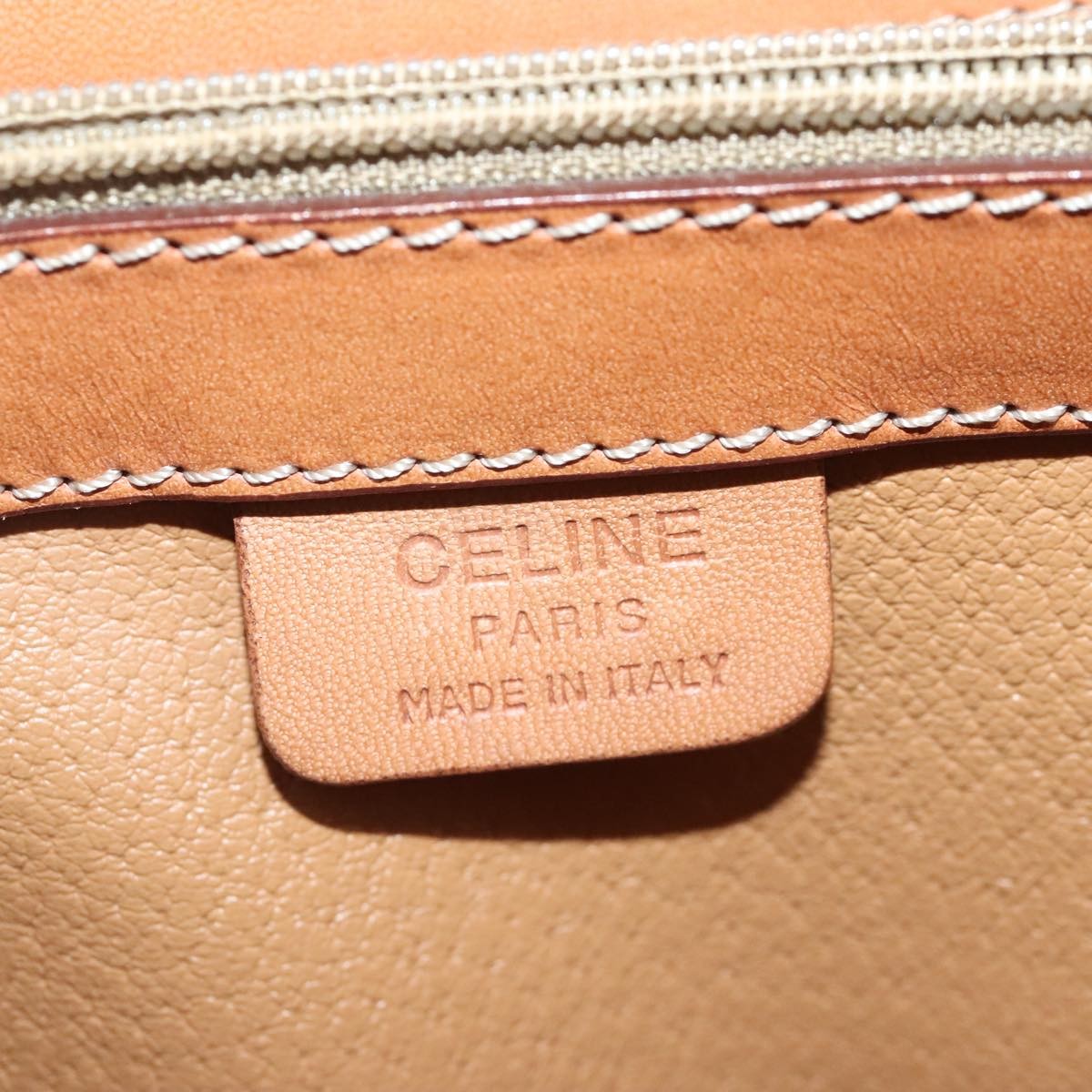 Celine Vintage Convertible Top Handle Bag Macadam Coated Canvas Brown Canvas Handbag (Pre-Owned)
