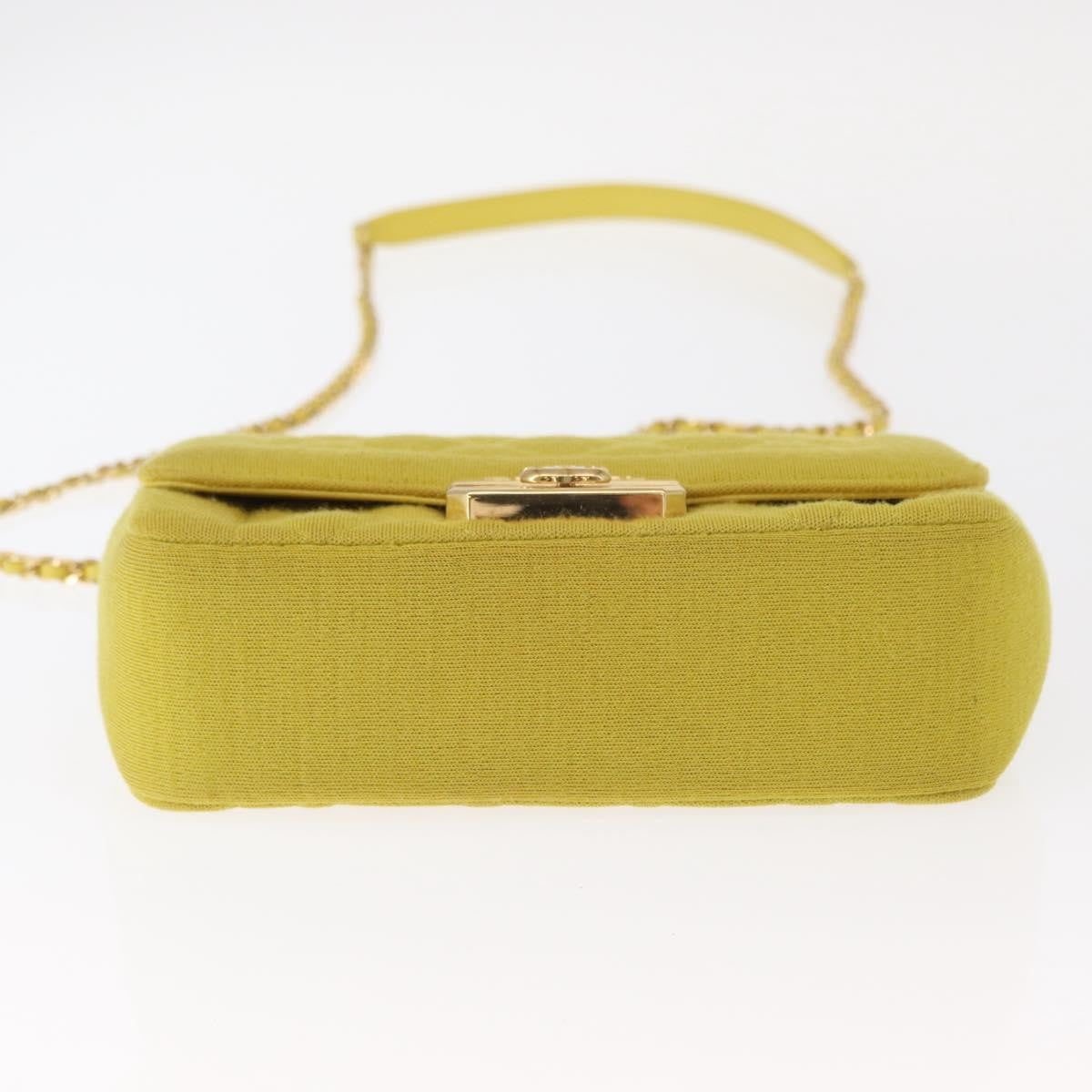 Chanel Chic With Me Flap Bag Quilted Jersey Yellow Cotton Shoulder Bag Bag (Pre-Owned)