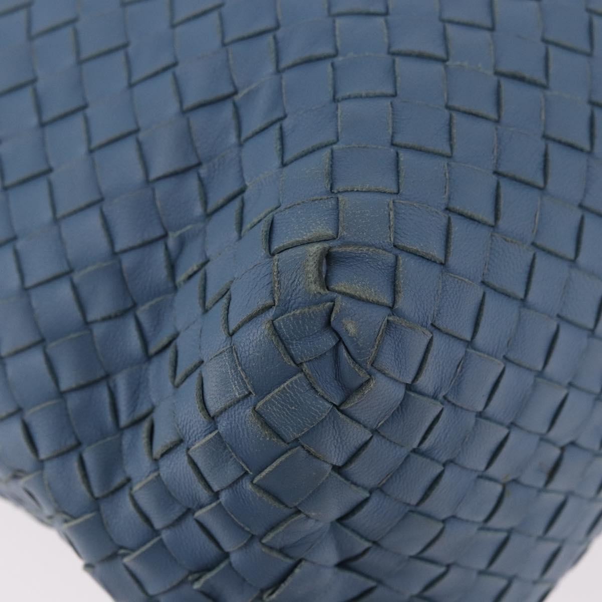 Bottega Veneta Intrecciato Tote Leather Blue Leather Tote Bag Bag (Pre-Owned)