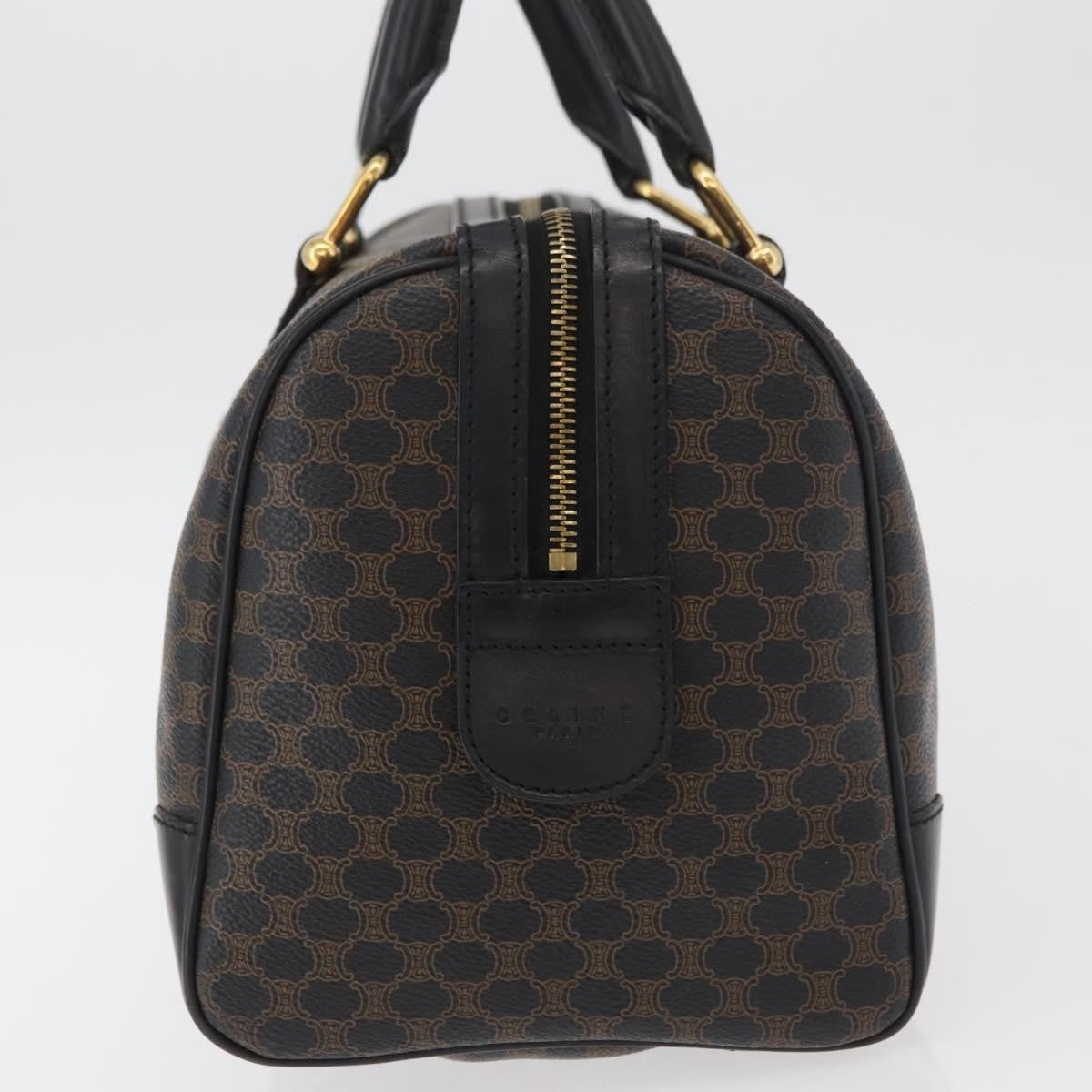Celine Vintage Duffle Bag Macadam Coated Canvas Black Canvas Handbag (Pre-Owned)