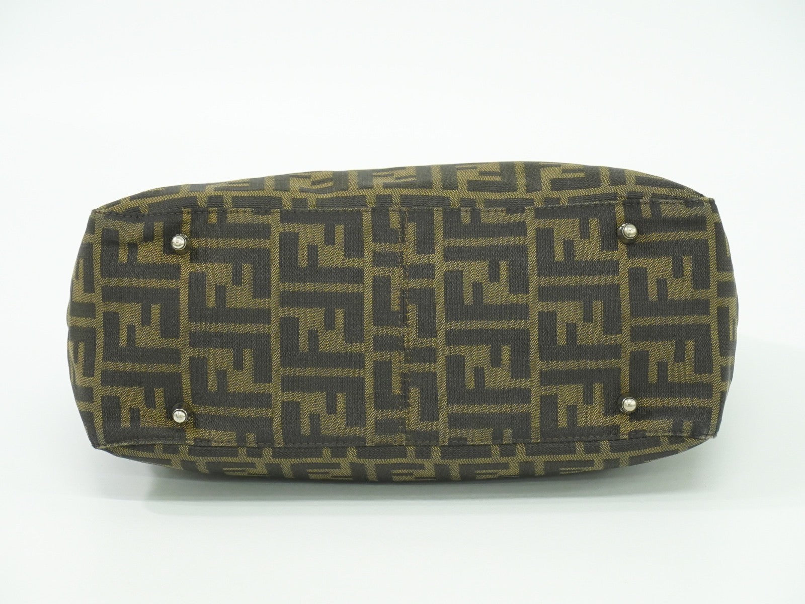 Fendi Zucca Tote Bag Ff Motif Brown Canvas Handbag (Pre-Owned)