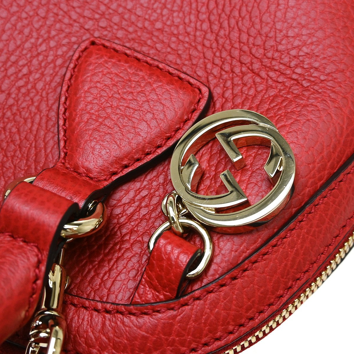 Gucci Guccissima Shoulder Bag Red Leather Shoulder Bag Bag (Pre-Owned)