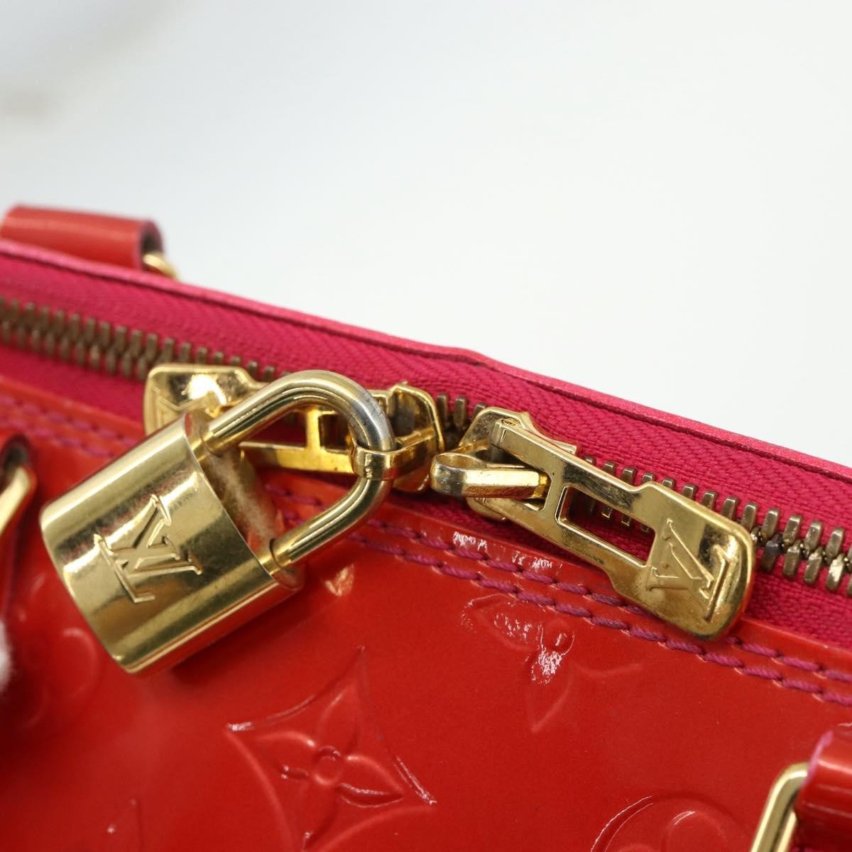 Louis Vuitton Alma Handbag Monogram Vernis Red Patent_Leather Handbag (Pre-Owned)