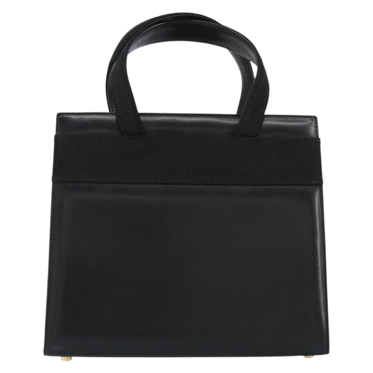 Salvatore Ferragamo Convertible Vara Bow Tote Leather Black Leather Handbag (Pre-Owned)