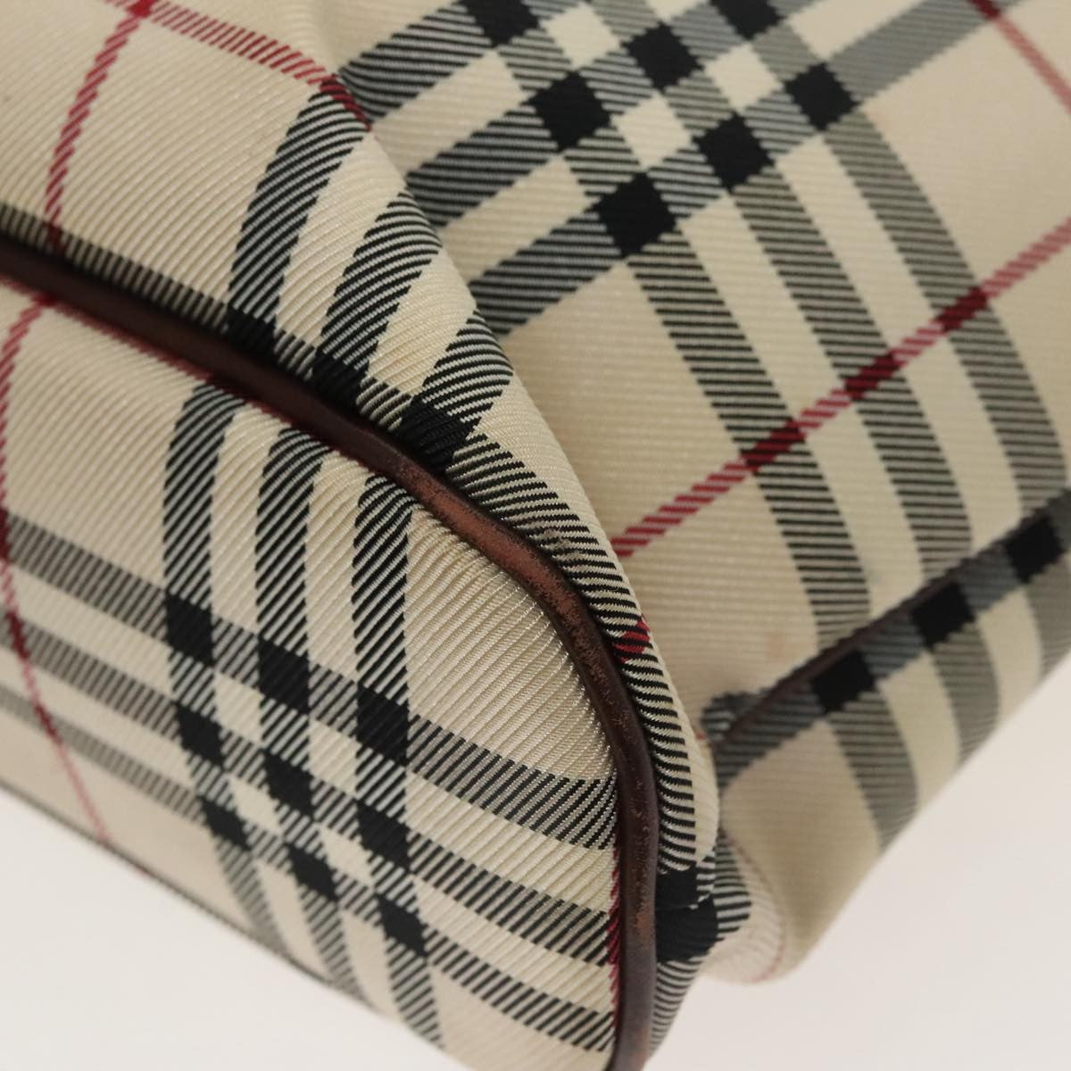 Burberry Nova Check Tote Canvas And Leather Beige Canvas Tote Bag Bag (Pre-Owned)