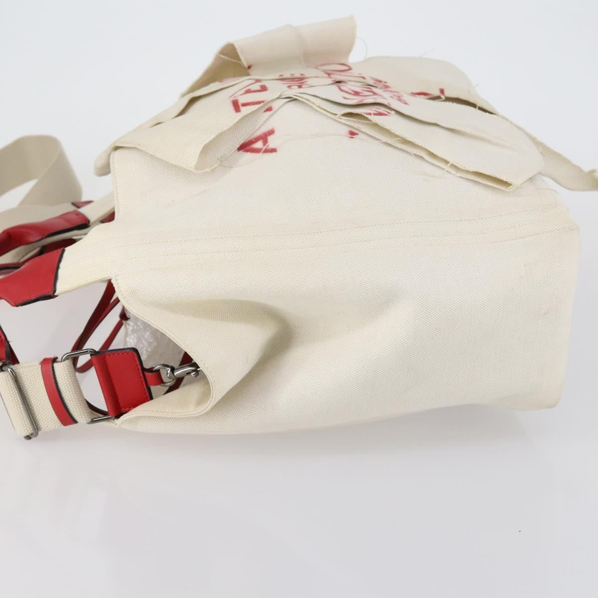 Valentino Garavani Atelier 02 Tote Canvas White Canvas Tote Bag Bag (Pre-Owned)