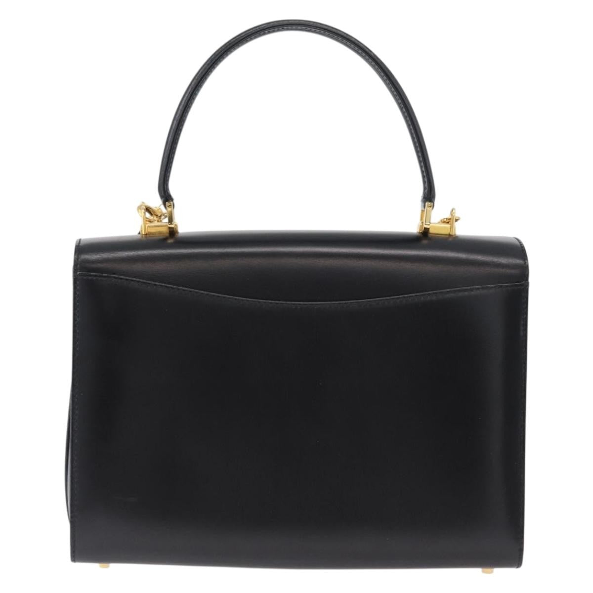Bally Handbag Leather Black Leather Handbag (Pre-Owned)