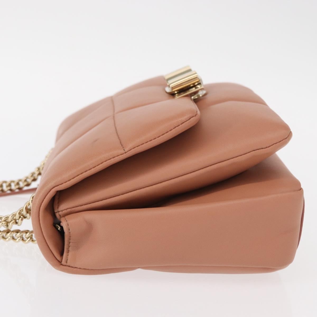 Salvatore Ferragamo Vara Soft Flap Bag Quilted Leather Pink Leather Shoulder Bag Bag (Pre-Owned)