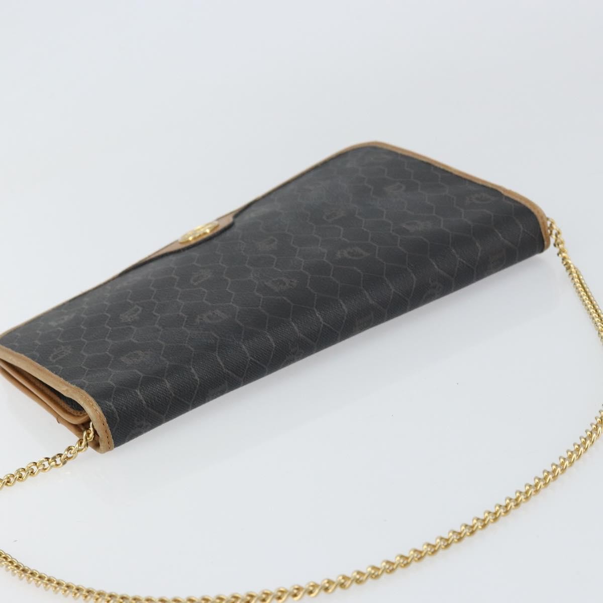 Christian Dior Vintage Honeycomb Clutch Canvas Black Canvas Clutche & Pouche Bag (Pre-Owned)