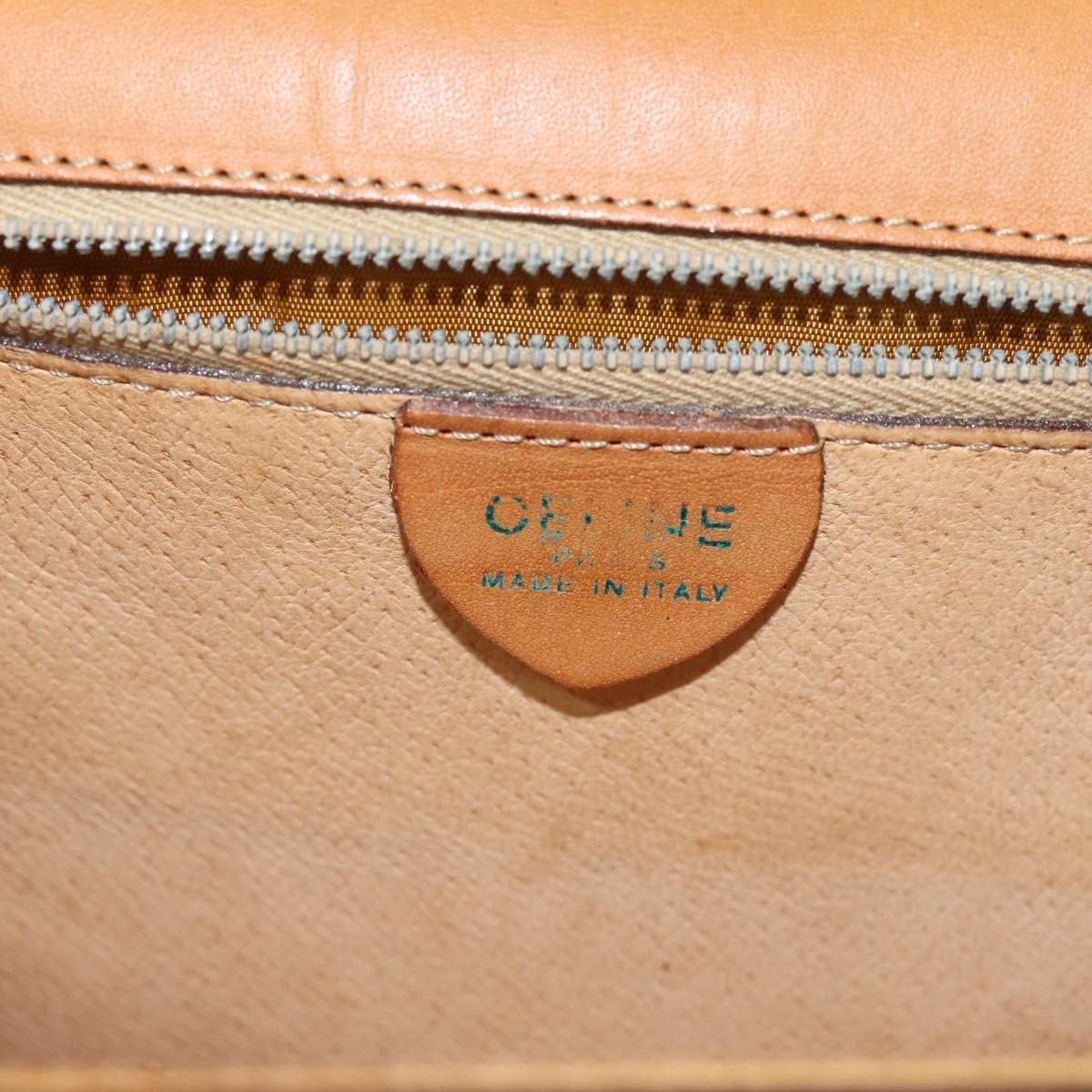 Celine Macadam Handbag Macadam With Leather Brown Canvas Handbag (Pre-Owned)