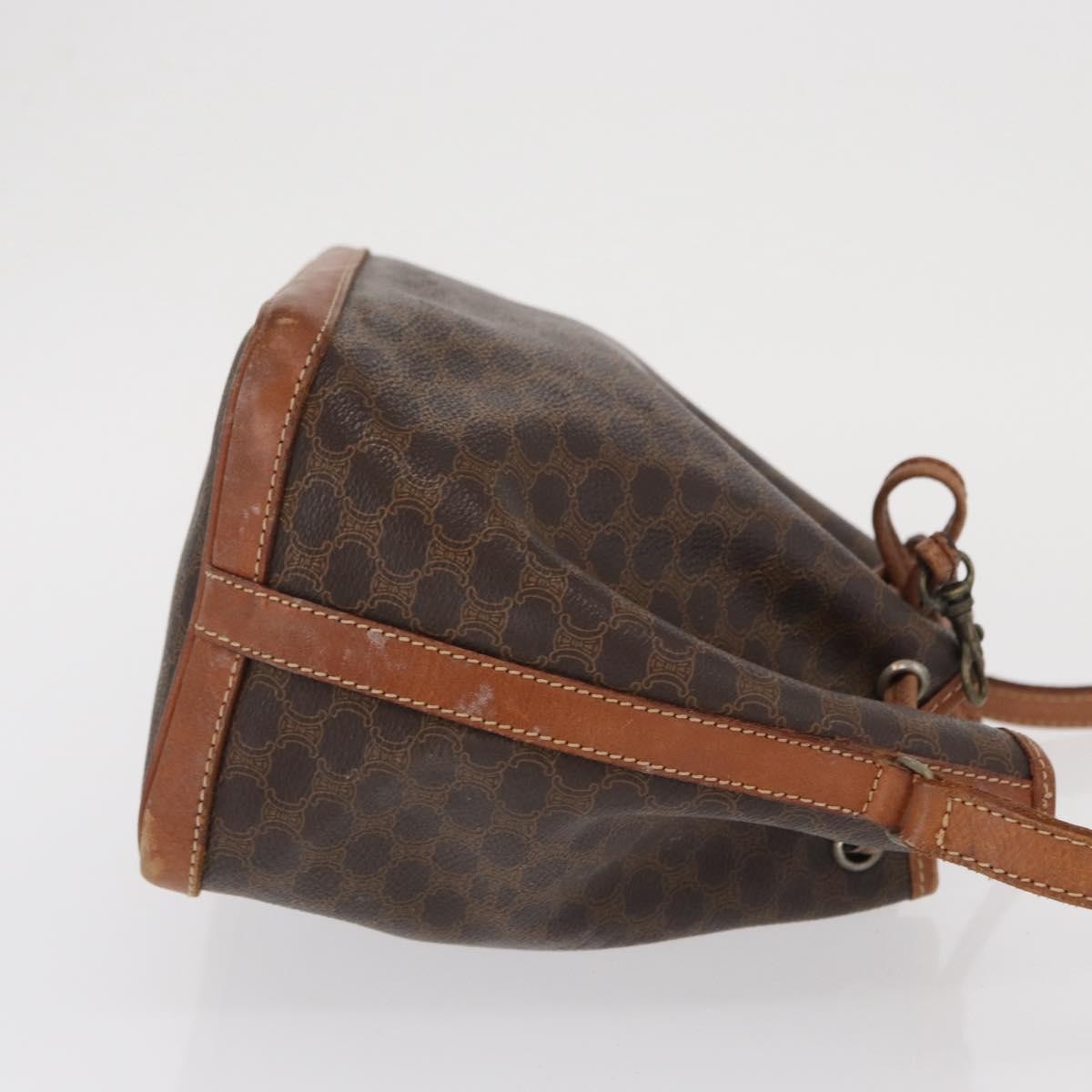 Celine Vintage Macadam Shoulder Bag Canvas And Leather Brown Canvas Shoulder Bag Bag (Pre-Owned)