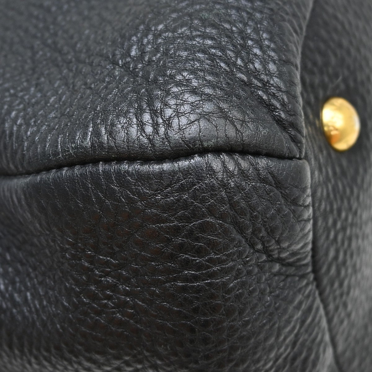 Prada Vintage Handbag Leather Black Leather Handbag (Pre-Owned)