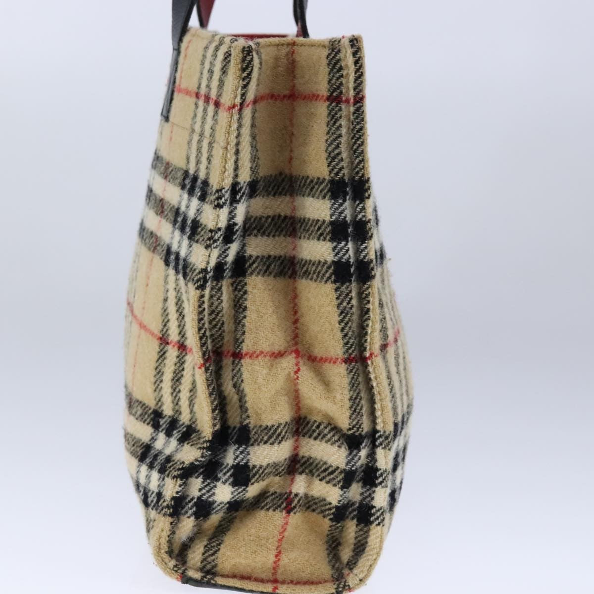 Burberry Nova Check Blue Label Cotton Beige Cotton Tote Bag Bag (Pre-Owned)