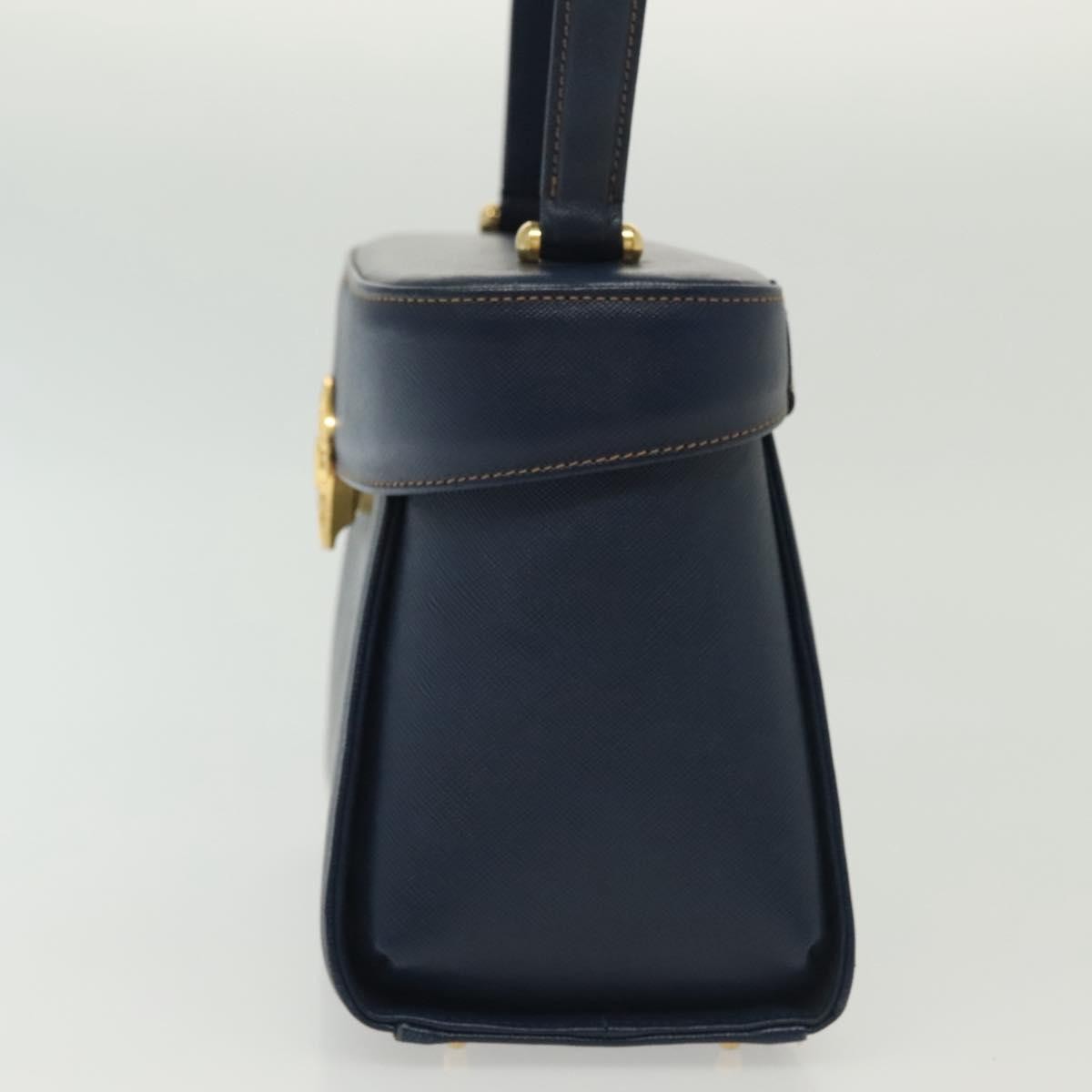 Valentino Garavani Vintage Handbag Leather Navy Leather Handbag (Pre-Owned)
