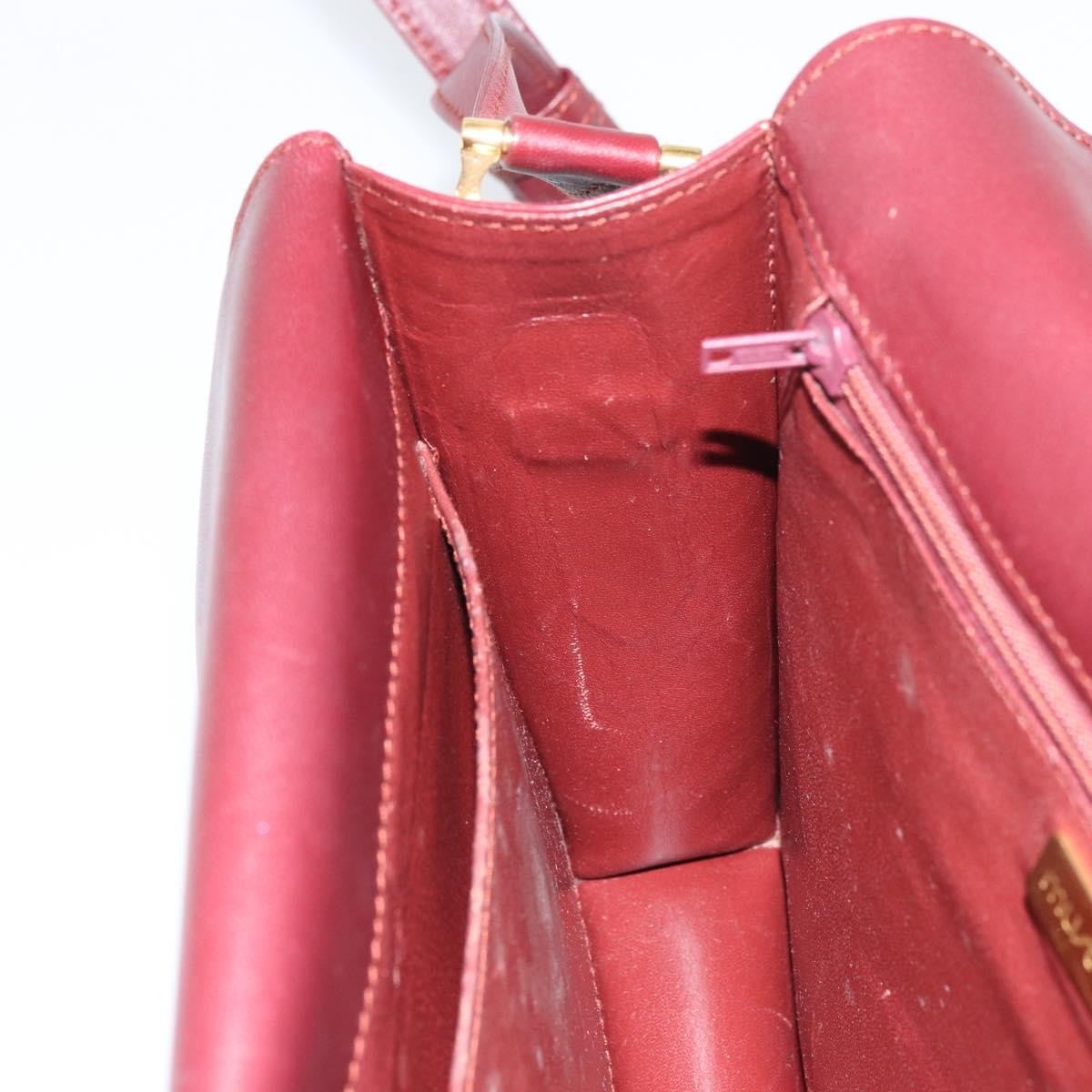 Cartier Must De Cartier Shoulder Bag Leather Burgundy Leather Shoulder Bag Bag (Pre-Owned)