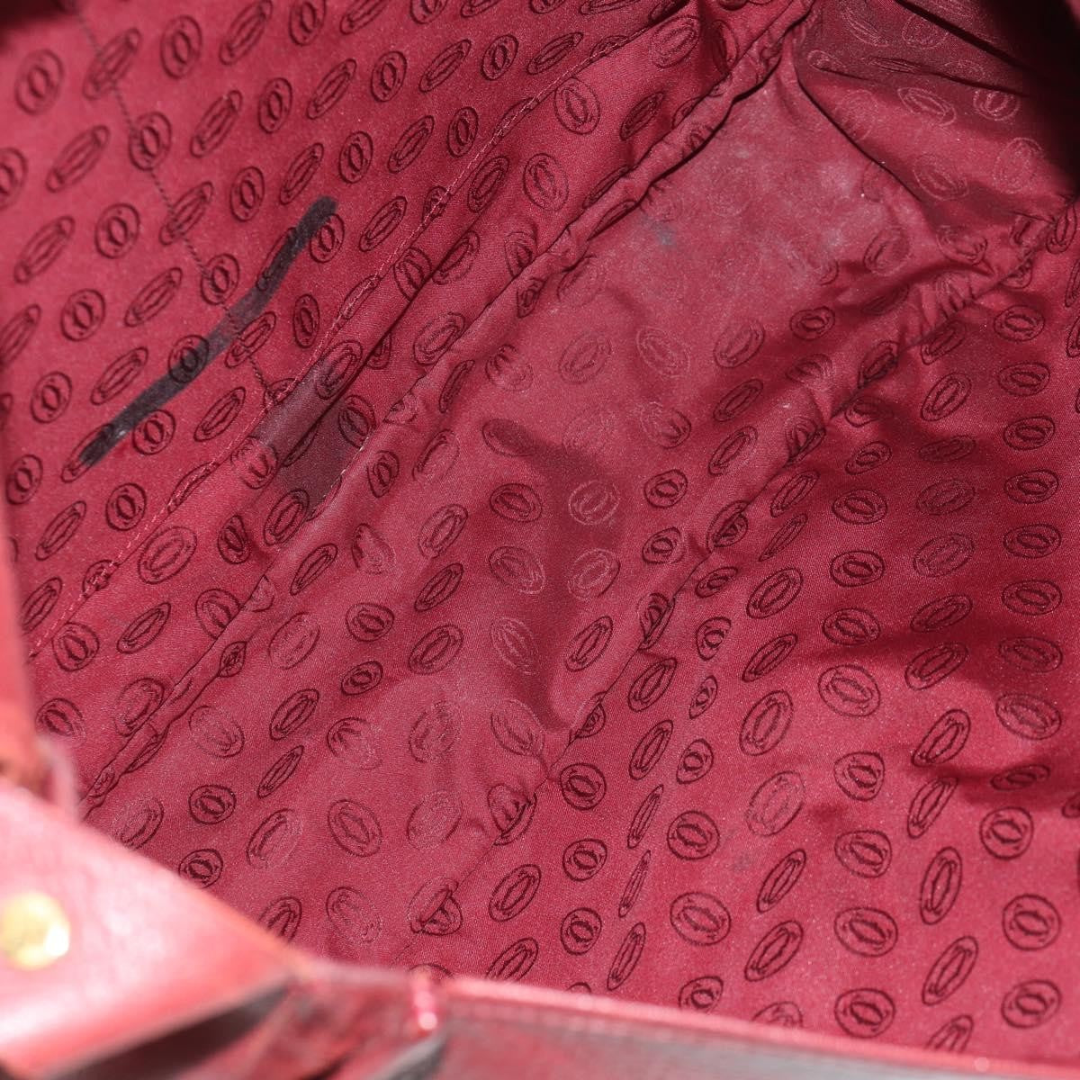 Cartier Must De Cartier Shoulder Bag Leather Burgundy Leather Shoulder Bag Bag (Pre-Owned)