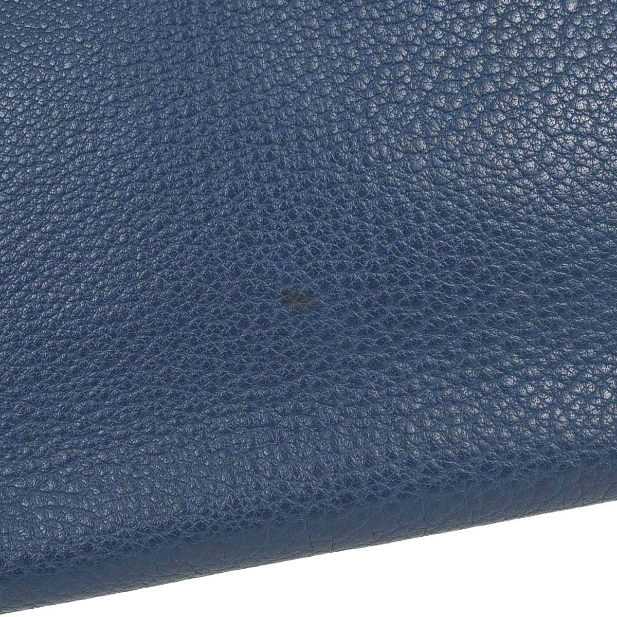 Hermes Birkin Handbag Blue Togo With Palladium Hardware Blue Leather Handbag (Pre-Owned)