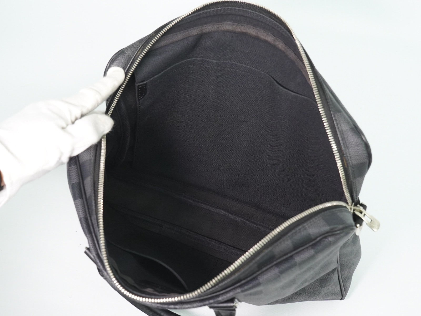 Louis Vuitton Porte-Documents Voyage Briefcase Damier Graphite Gray Canvas Briefcase Bag (Pre-Owned)
