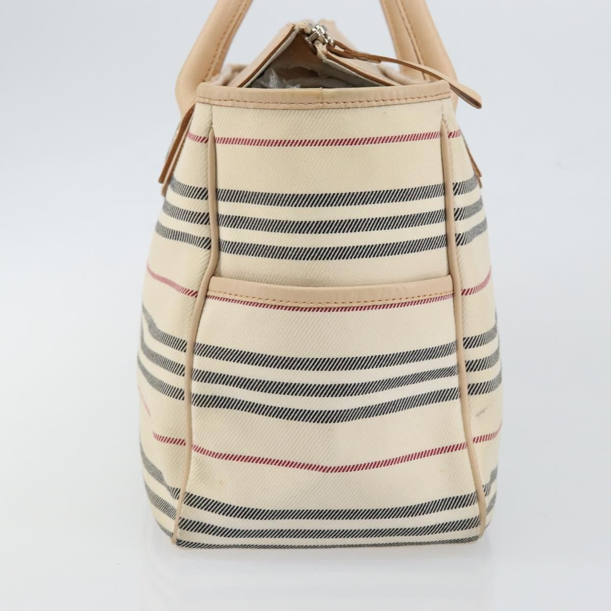 Burberry Nova Check Tote Canvas And Leather Beige Canvas Tote Bag Bag (Pre-Owned)