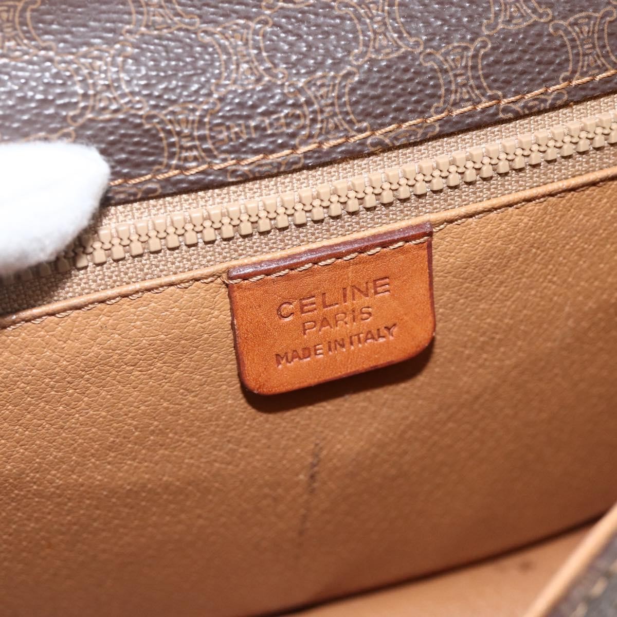 Celine Vintage Macadam Shoulder Bag Canvas And Leather Brown Canvas Shoulder Bag Bag (Pre-Owned)