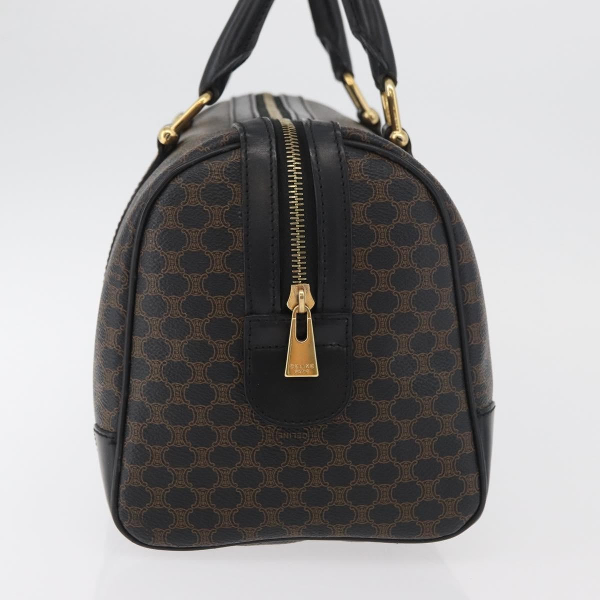 Celine Vintage Duffle Bag Macadam Coated Canvas Black Canvas Handbag (Pre-Owned)
