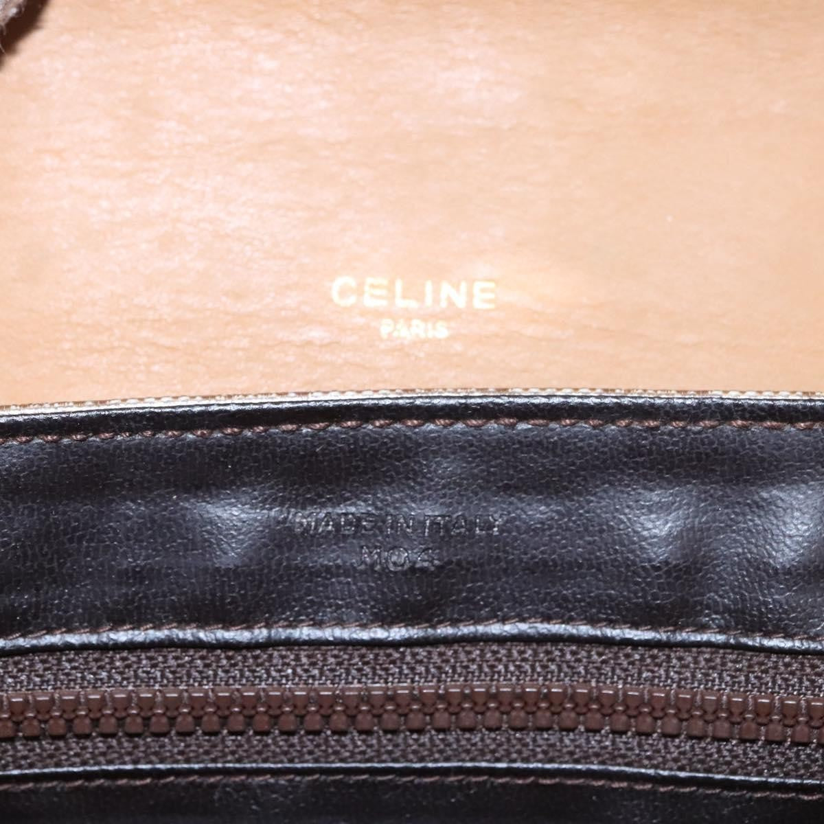 Celine Vintage Macadam Shoulder Bag Canvas And Leather Beige Canvas Shoulder Bag Bag (Pre-Owned)
