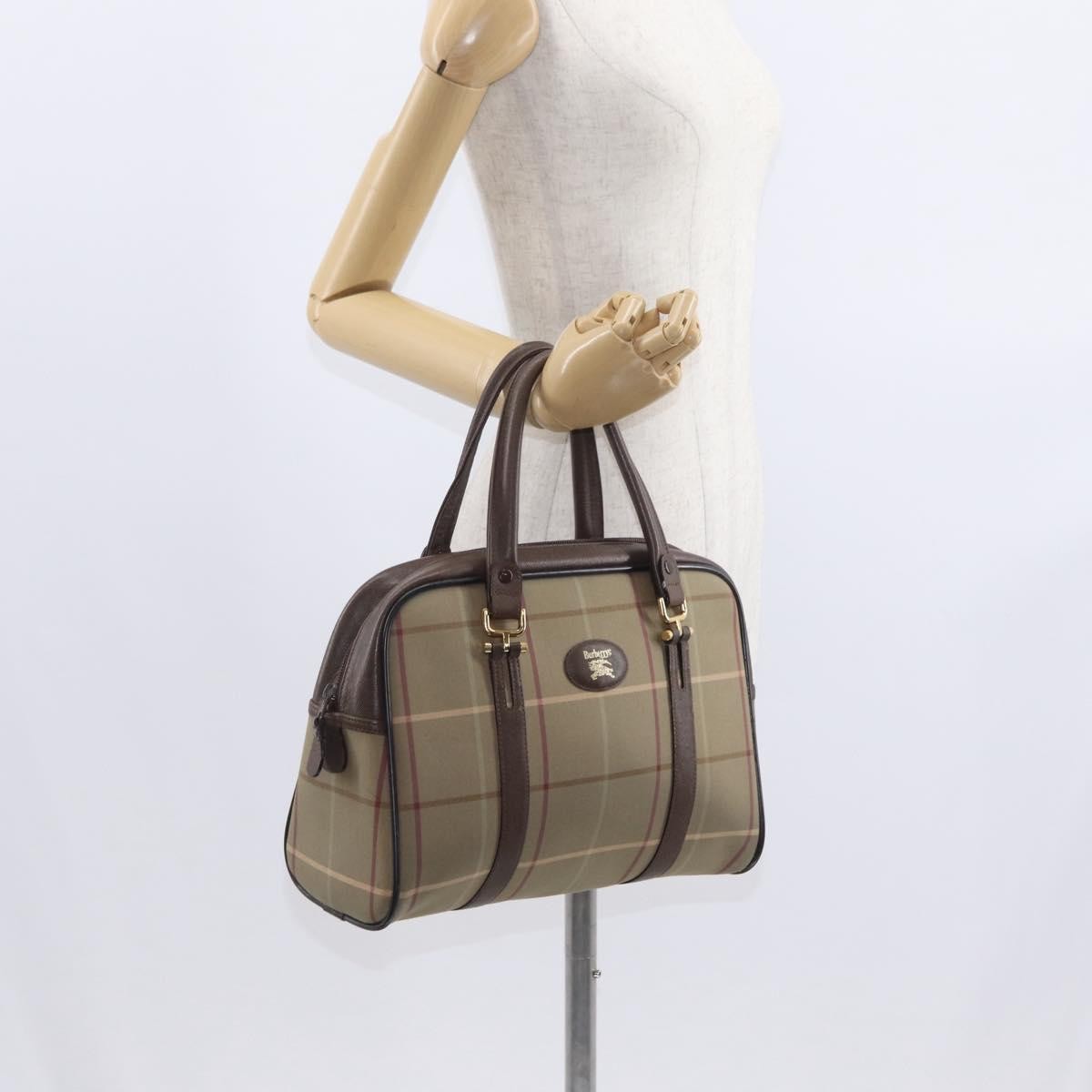 Burberry Nova Handbag Canvas Beige Canvas Handbag (Pre-Owned)