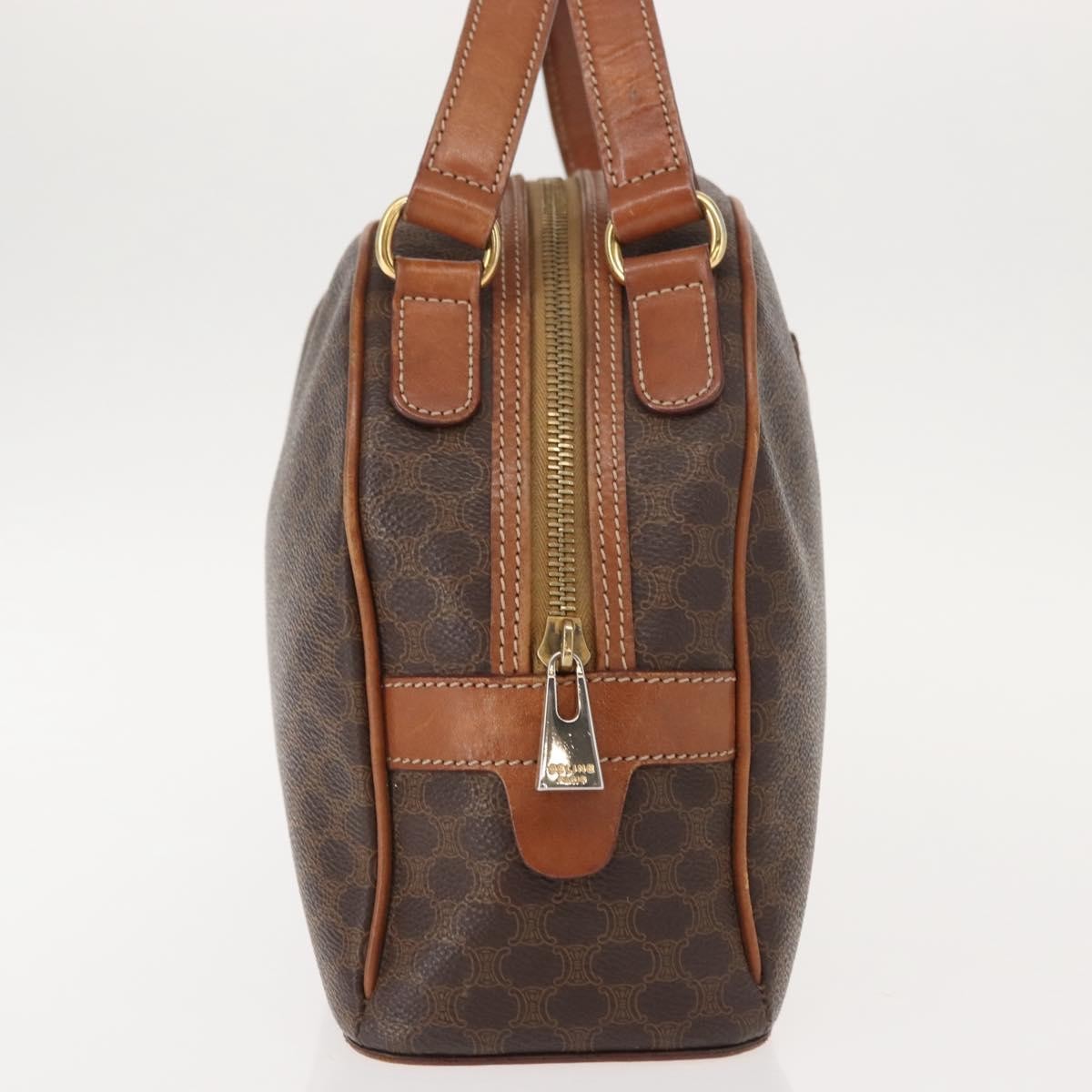 Celine Vintage Macadam Handbag Canvas And Leather Brown Canvas Handbag (Pre-Owned)