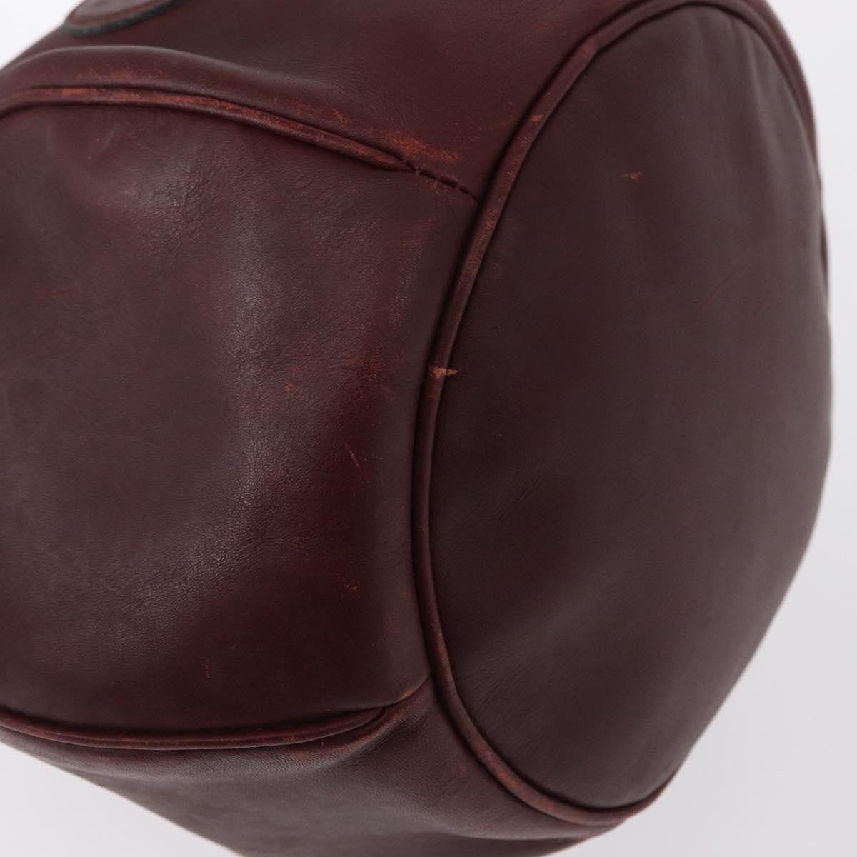 Cartier Must De Cartier Bag Leather Burgundy Leather Shoulder Bag Bag (Pre-Owned)
