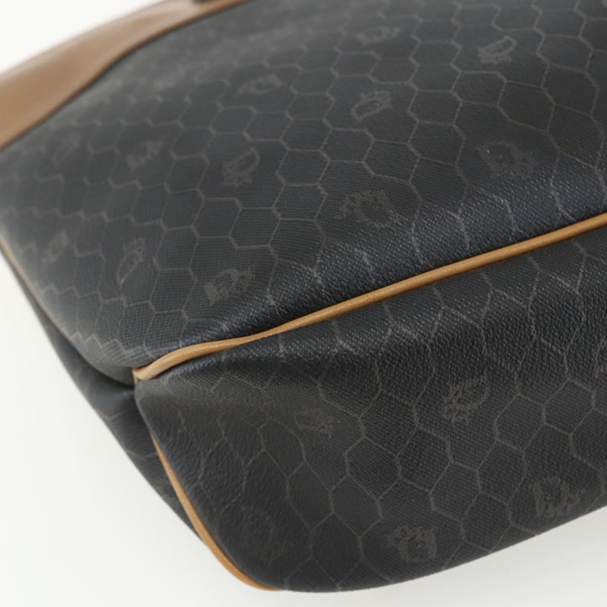 Christian Dior Vintage Honeycomb Tote Bag Canvas Black Canvas Tote Bag Bag (Pre-Owned)