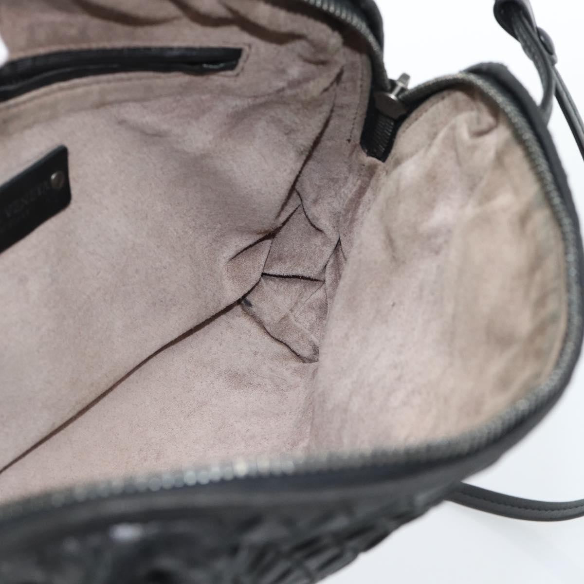 Bottega Veneta Nodini Crossbody Bag Intrecciato Nappa Black Leather Shoulder Bag Bag (Pre-Owned)