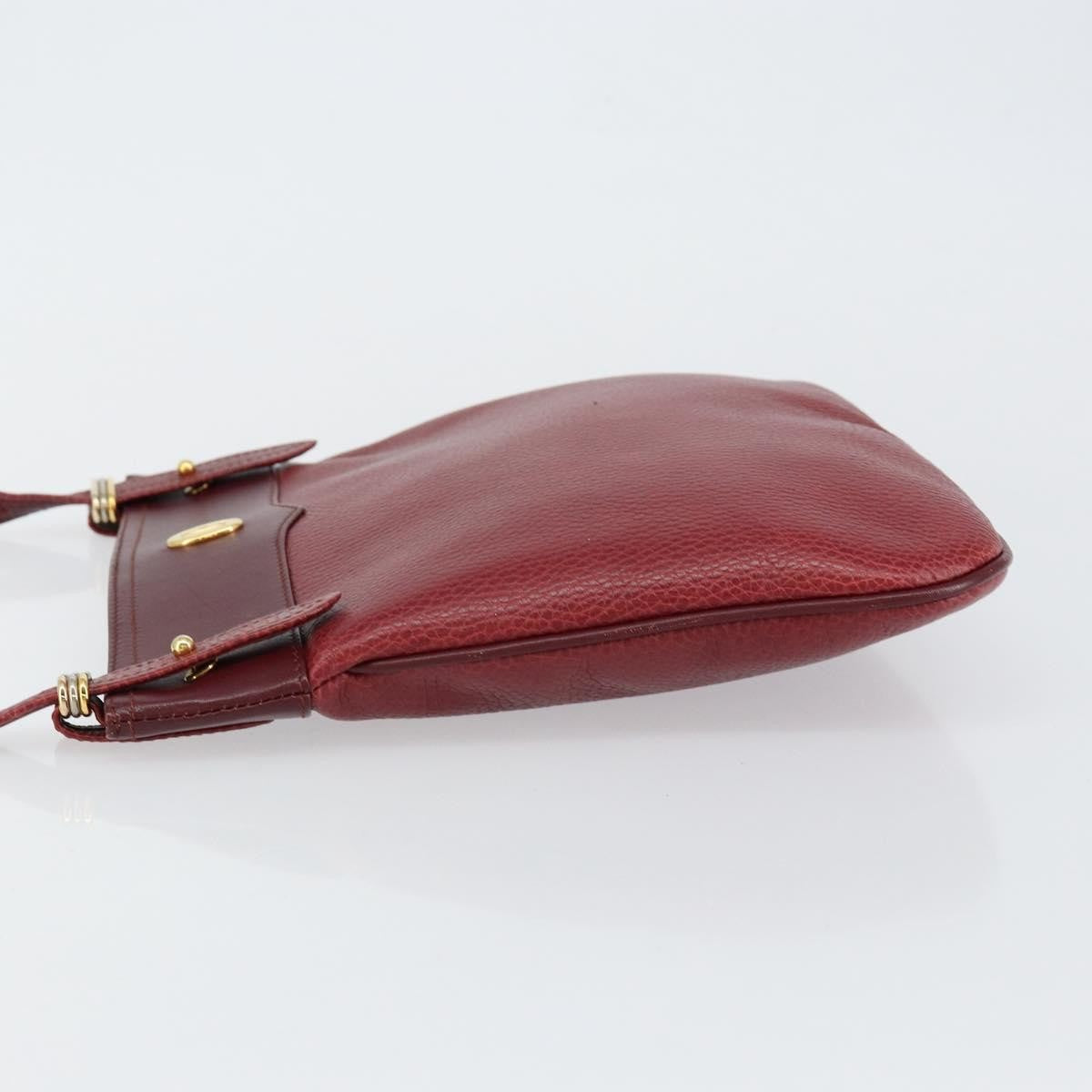 Cartier Must De Cartier Shoulder Bag Leather Burgundy Leather Shoulder Bag Bag (Pre-Owned)