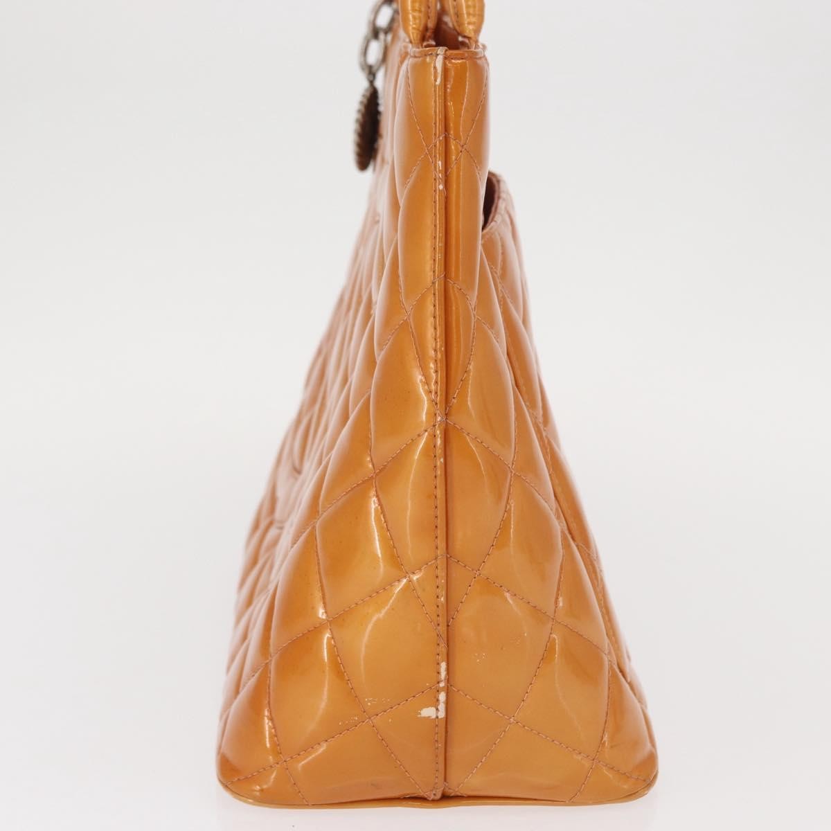 Chanel Medallion Tote Quilted Patent Beige Patent_Leather Tote Bag Bag (Pre-Owned)