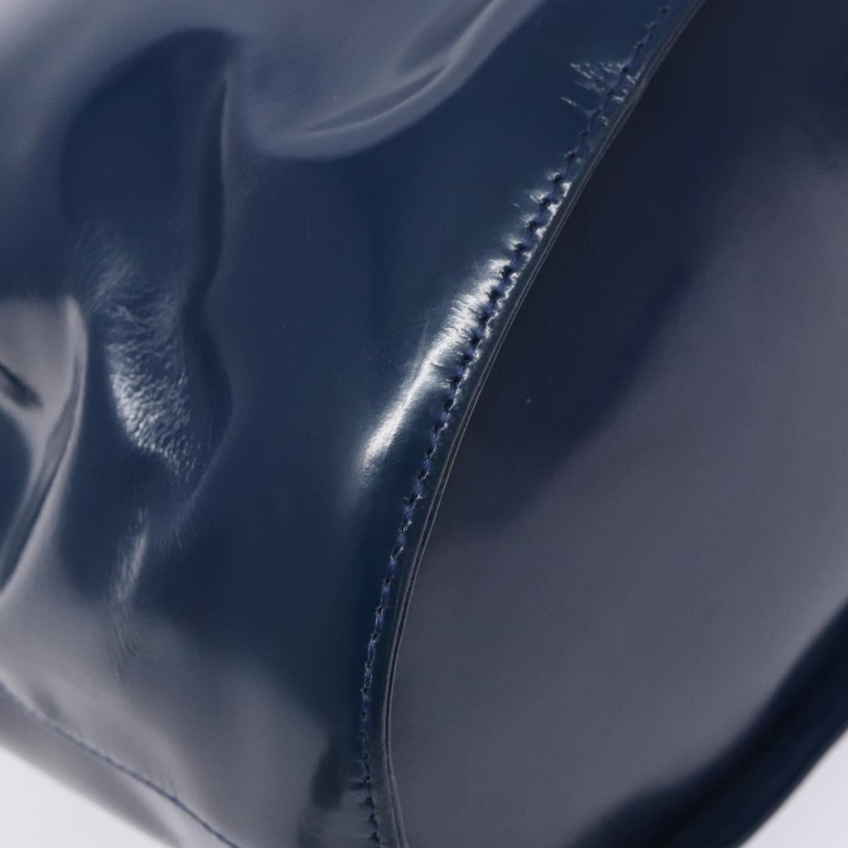 Salvatore Ferragamo Vintage Gancini Bucket Bag Patent Leather Blue Patent_Leather Shoulder Bag Bag (Pre-Owned)