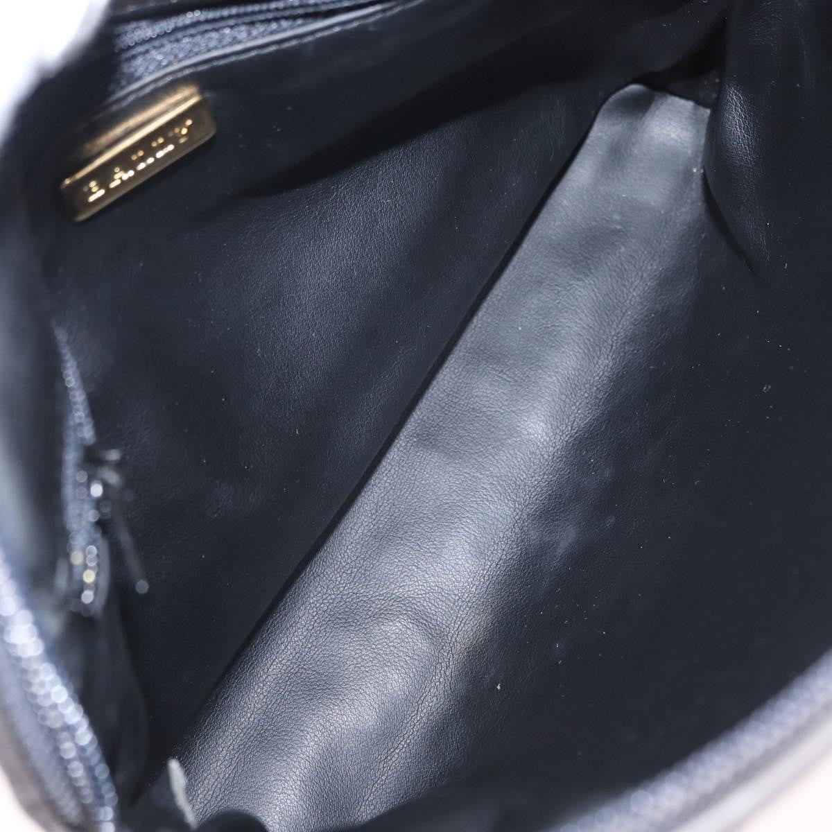Bally Vintage Chain Shoulder Bag Quilted Leather Gray Leather Shoulder Bag Bag (Pre-Owned)