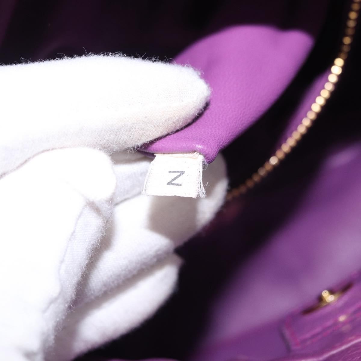 Prada Pleats Shoulder Bag Cervo Leather Purple Leather Handbag (Pre-Owned)