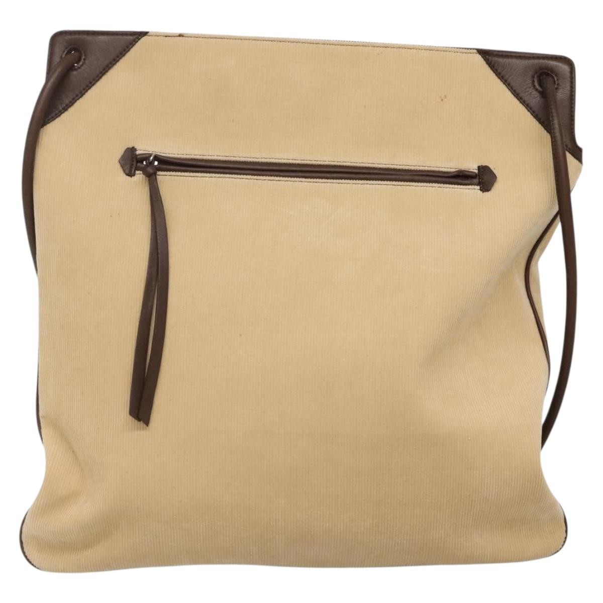 Burberry Blue Label Shoulder Bag Velvet Beige Velvet Shoulder Bag Bag (Pre-Owned)
