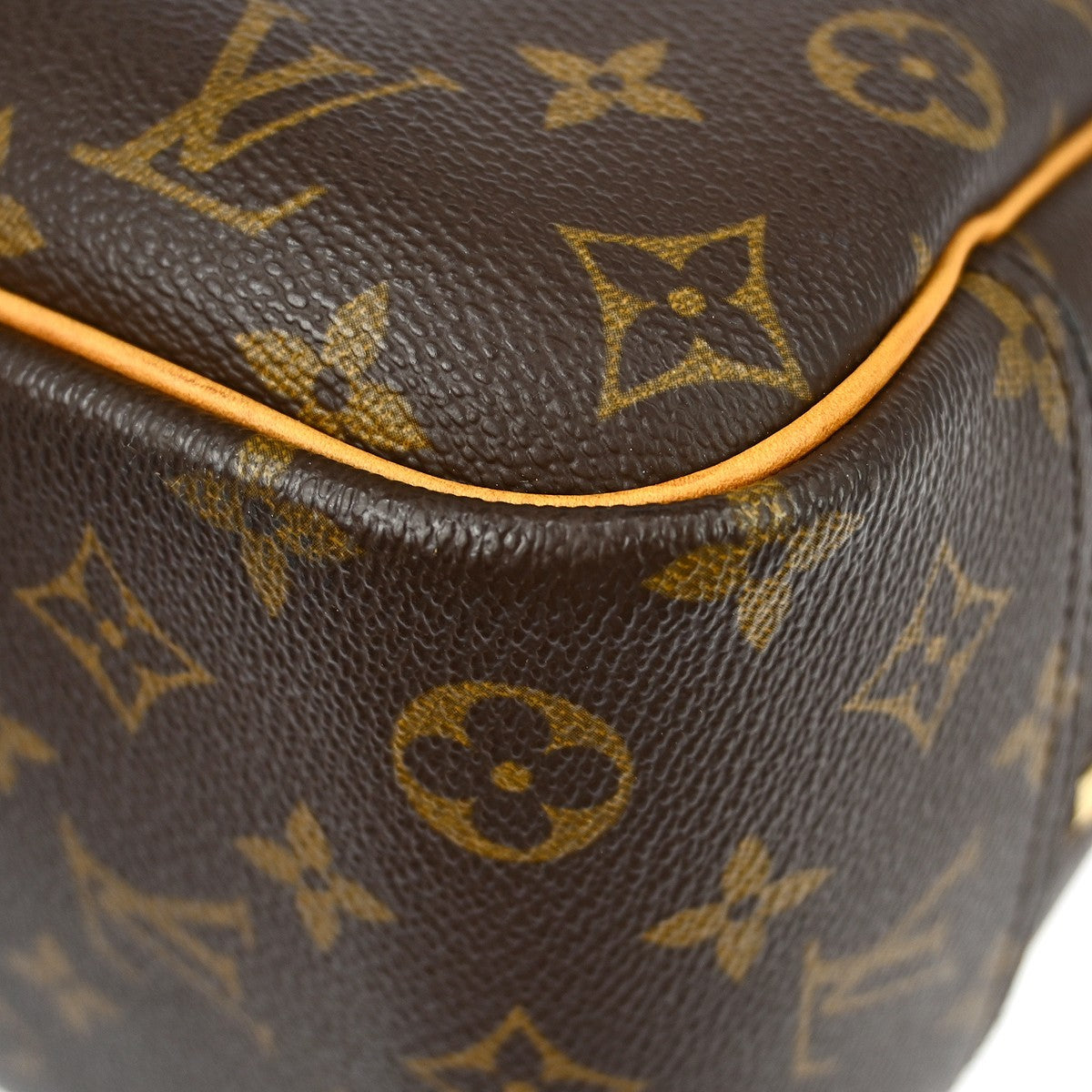 Louis Vuitton Deauville Handbag Monogram Canvas Brown Canvas Handbag (Pre-Owned)