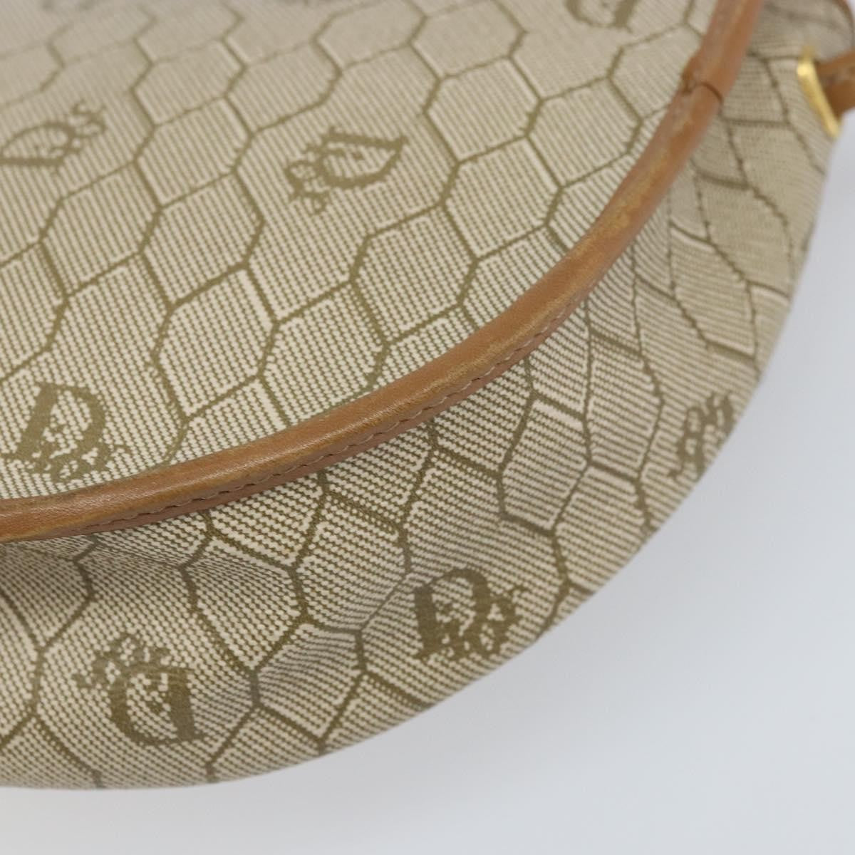 Christian Dior Vintage Honeycomb Shoulder Bag Canvas Beige Canvas Shoulder Bag Bag (Pre-Owned)