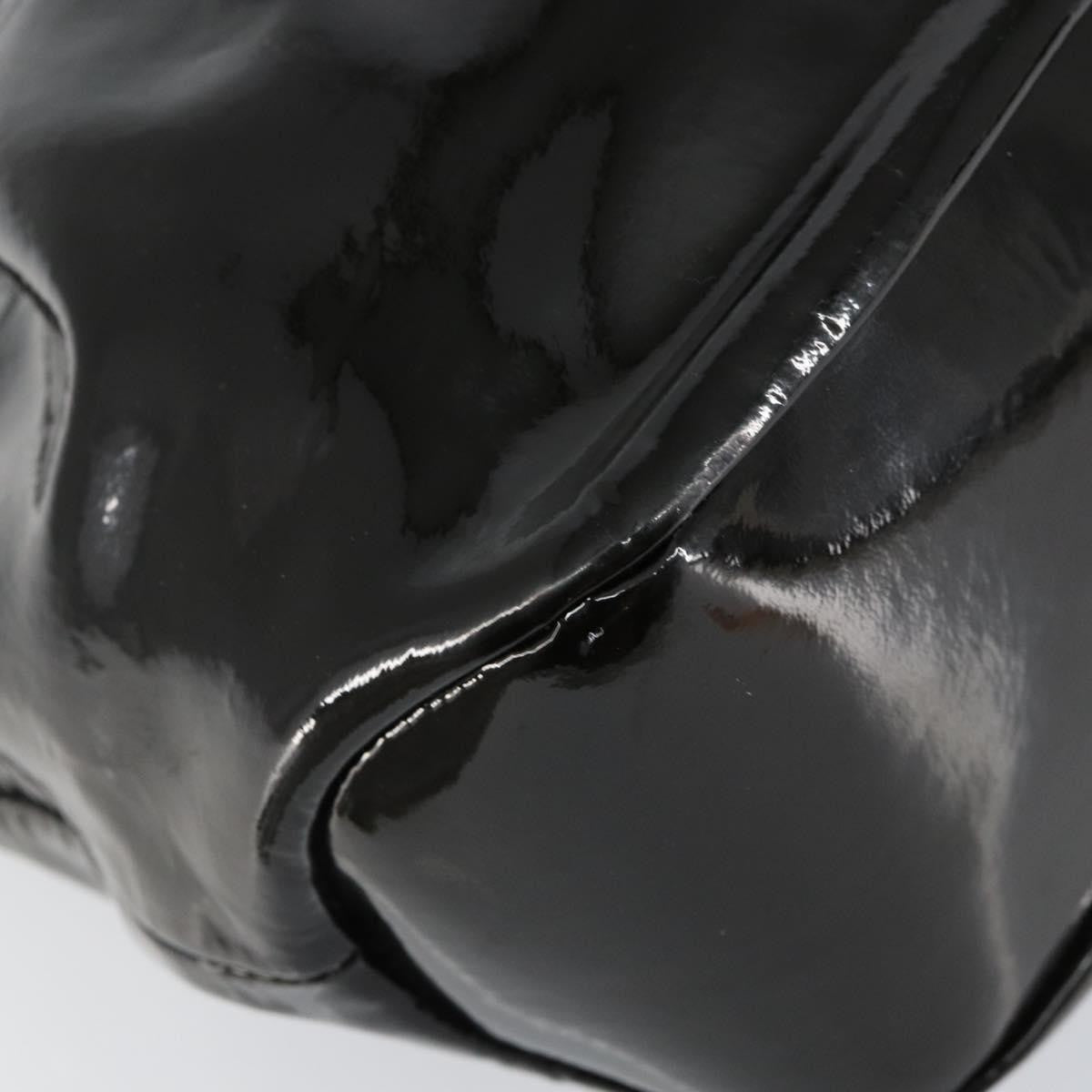 Salvatore Ferragamo Vintage Tote Bag Patent Leather Black Patent_Leather Tote Bag Bag (Pre-Owned)