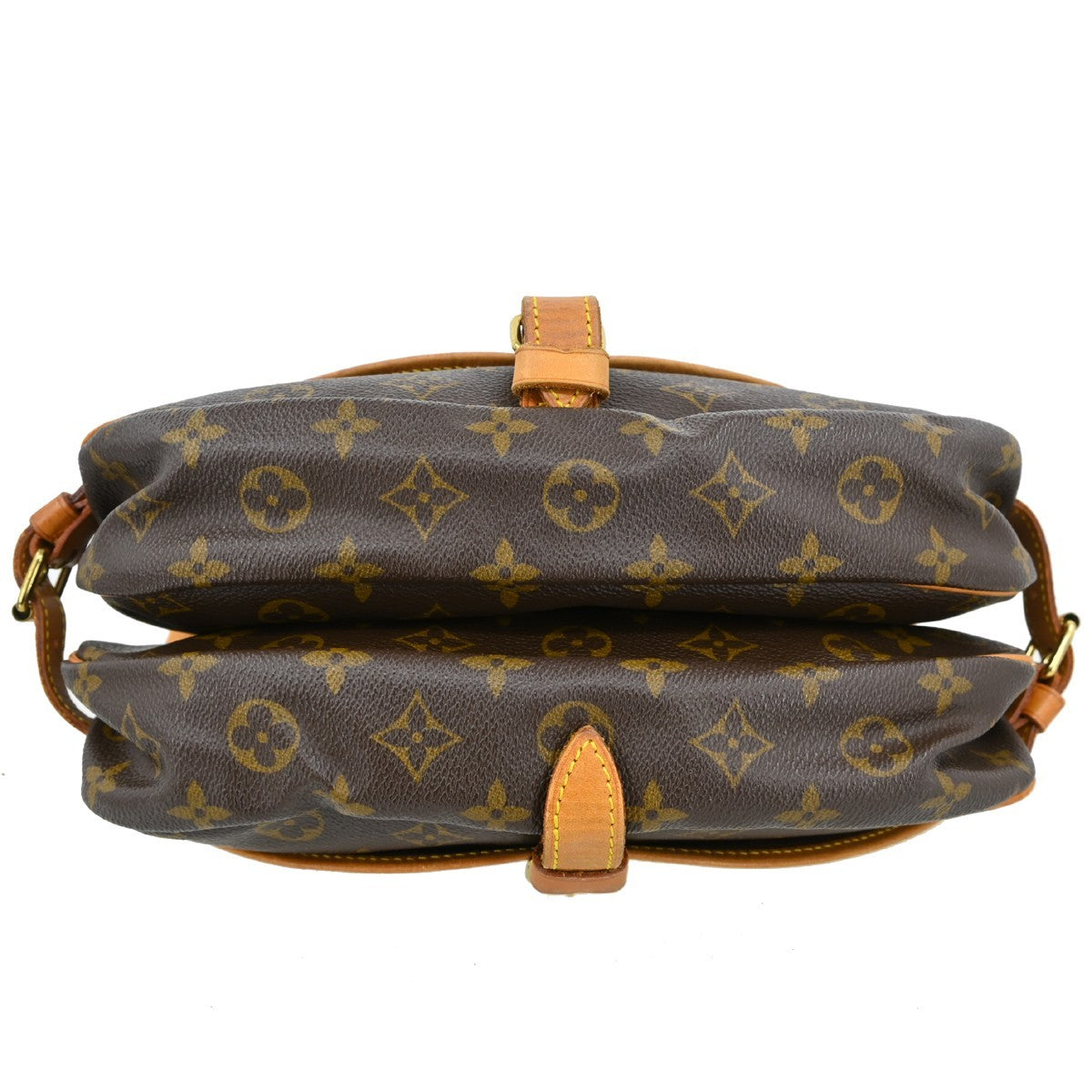 Louis Vuitton Saumur Handbag Monogram Canvas Brown Canvas Shoulder Bag Bag (Pre-Owned)