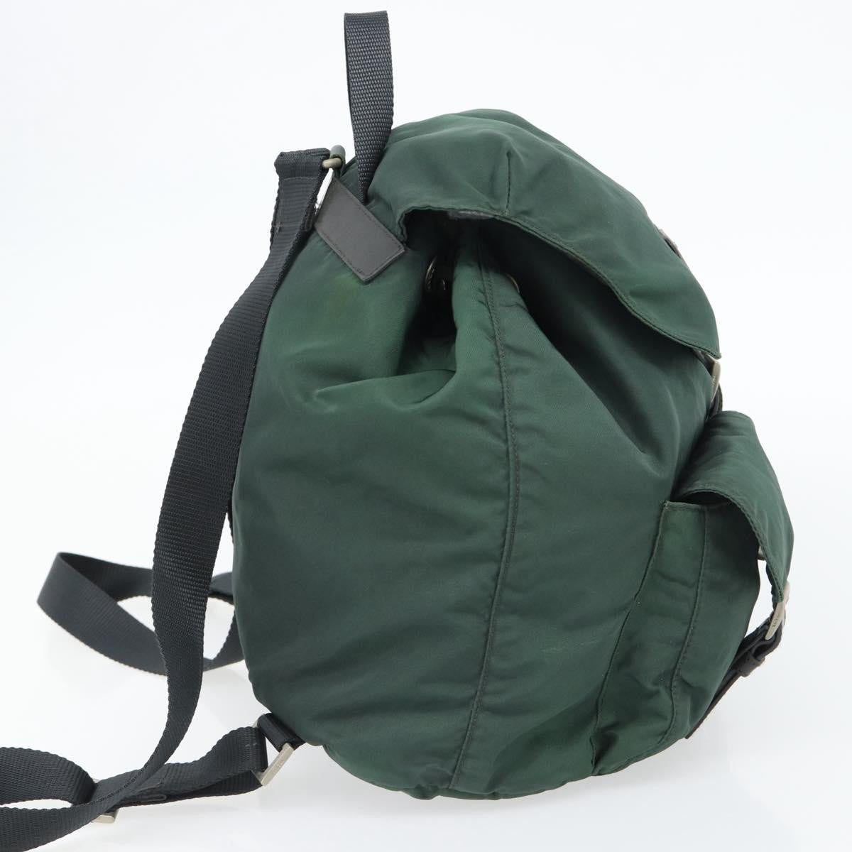 Prada Double Front Pocket Backpack Tessuto Green Nylon Backpack Bag (Pre-Owned)
