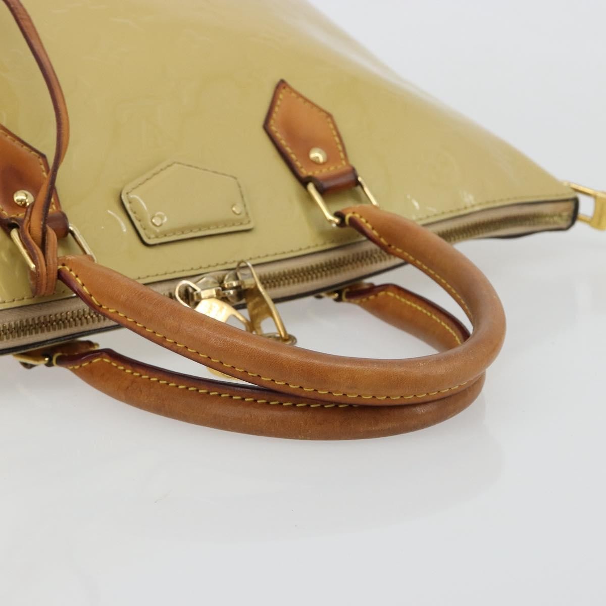 Louis Vuitton Montebello Handbag Monogram Vernis Beige Patent_Leather Handbag (Pre-Owned)