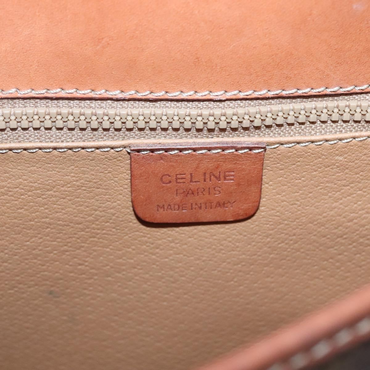 Celine Vintage Macadam Shoulder Bag Canvas And Leather Brown Canvas Shoulder Bag Bag (Pre-Owned)