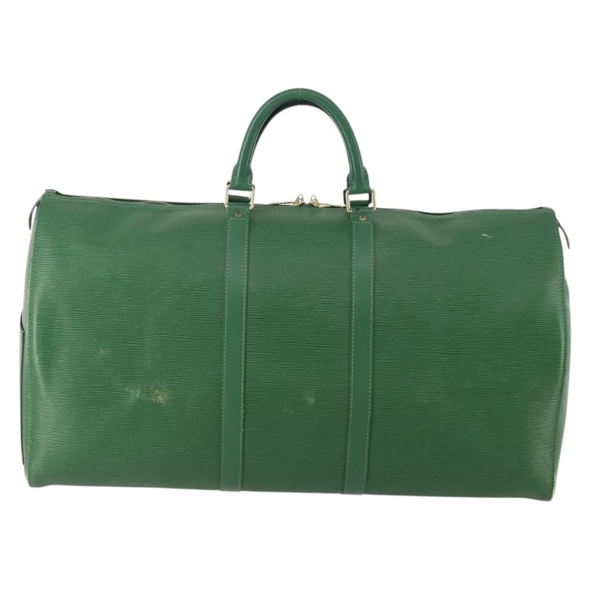 Louis Vuitton Keepall Bag Epi Leather Green Leather Travel Bag Bag (Pre-Owned)