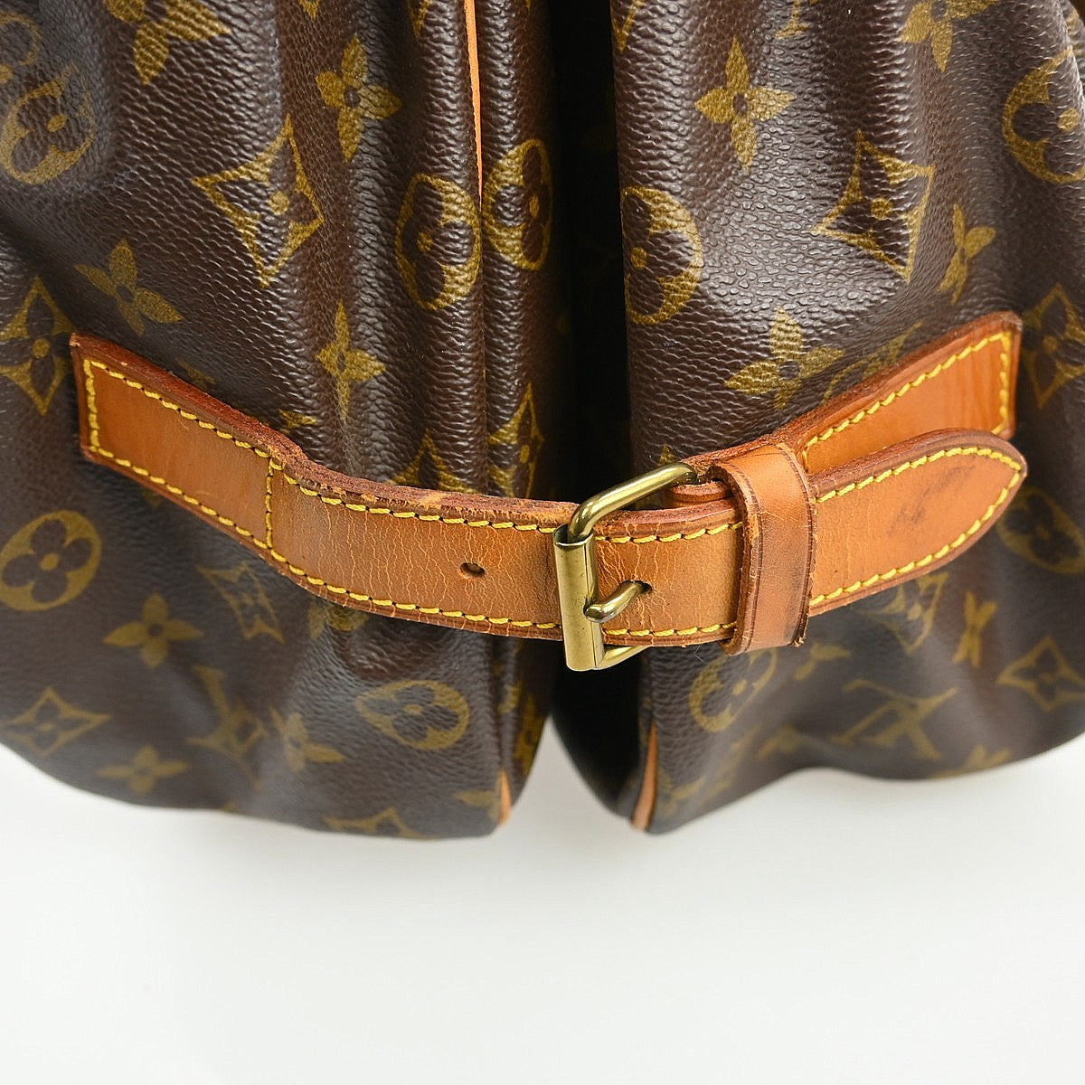Louis Vuitton Saumur Handbag Monogram Canvas Brown Canvas Shoulder Bag Bag (Pre-Owned)