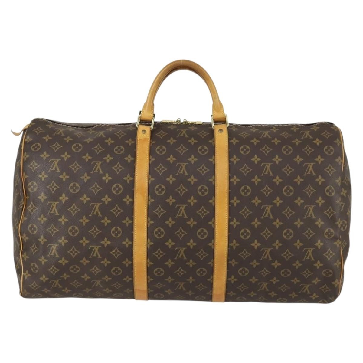 Louis Vuitton Keepall Bag Monogram Canvas Brown Canvas Travel Bag Bag (Pre-Owned)